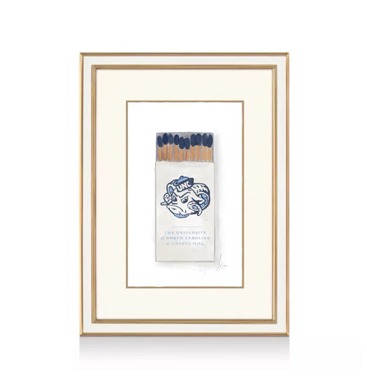 Tar Heel Watercolor Matchbook Print