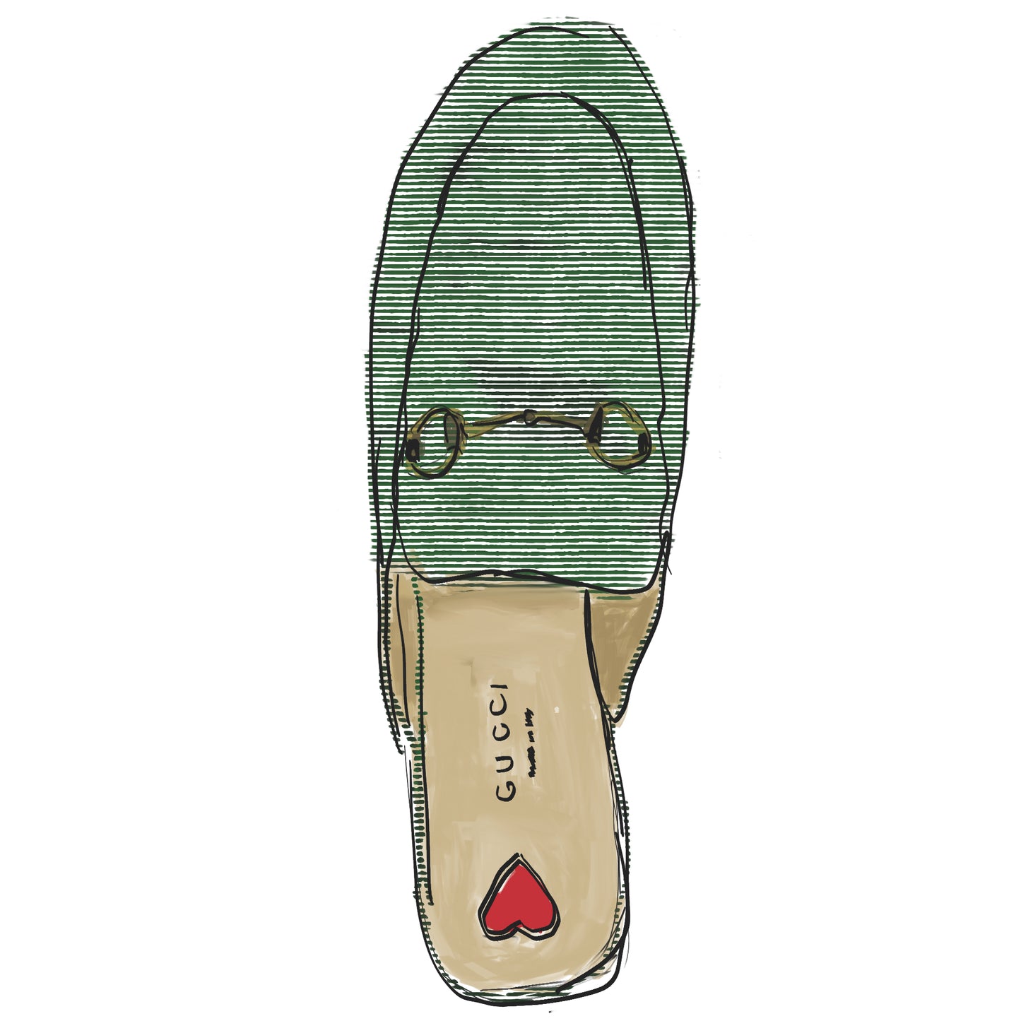 Green Corduroy GG Loafer Print